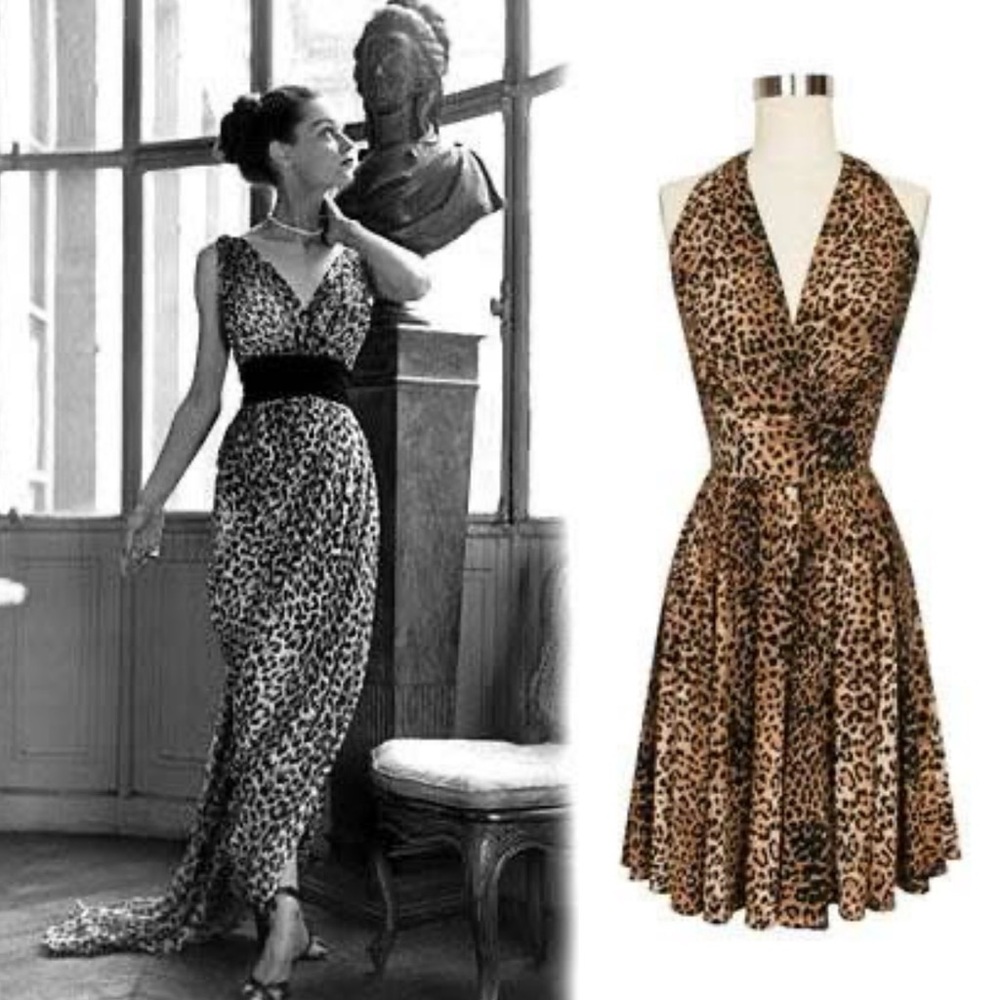 Trashy Diva Halter Dress in Dottie Leopard Print